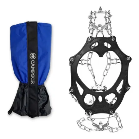 Pack De Crampones + Polainas Campsor Impermeables Trekking