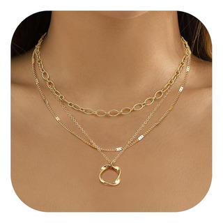 Orazio Collares En Capas Para Mujer, Collares Apilados De Or Orazio Collares En Capas Para Mujer, Collares Apilados De Or