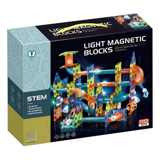 Bloques De Construcción Magnéticos 3d Pista Luz Canica