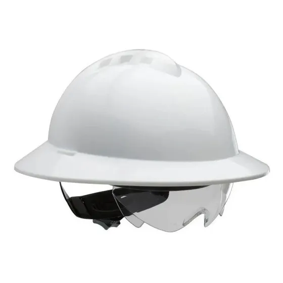 Moderno Casco Ala Ancha Blanco Con Visor Incluido Libus