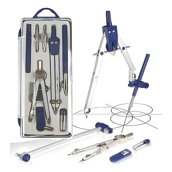 8pcs Compás De Precisión Escolar Profesional Juego Geometría