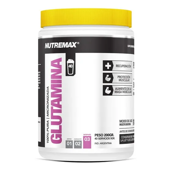 Glutamina 100% Pura Micronizada 200 Gr - Nutremax