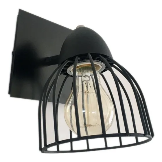 Lampara Aplique Pared 1 Luz Negro/blanco Vintage Led