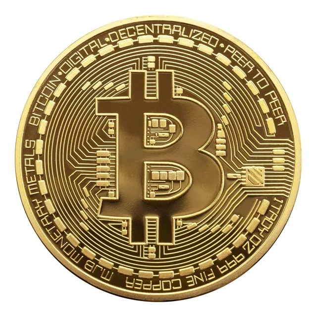 Moneda Bitcoin Conmemorativa Dorada