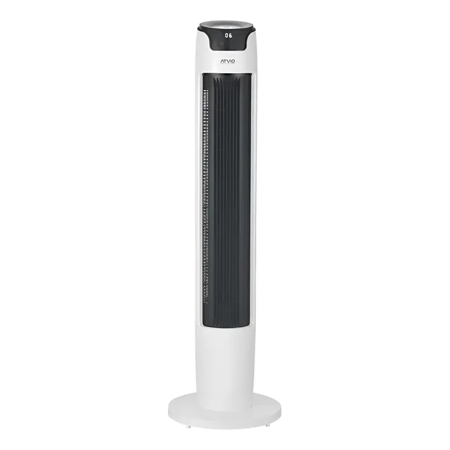 Ventilador Atvio De Torre 42 Pulgadas Digital Control Remoto 1.067 M 60hz Blanco Negro Plástico 3