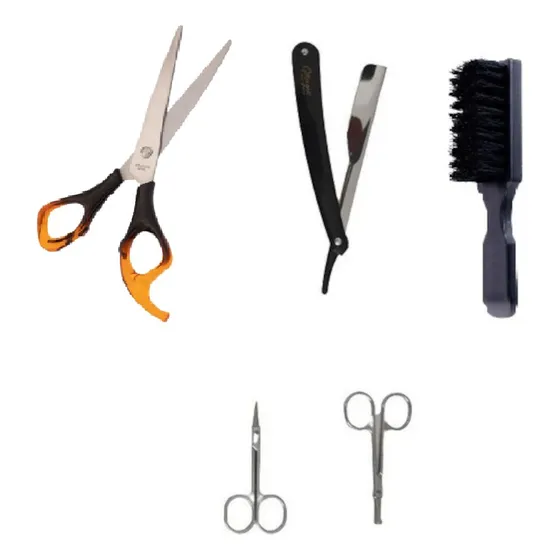 Kit Barba Tijera Bigote,barbera,tijera Nariz Y Tijera Corte