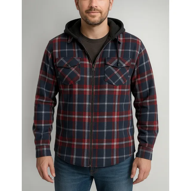 Campera Camisa Leñadora Forrada Con Capucha Demontable