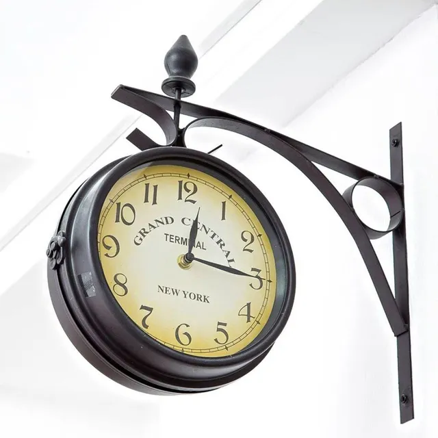 Belmaks Reloj Pared Vintage Doble Cara Industrial Para Arte