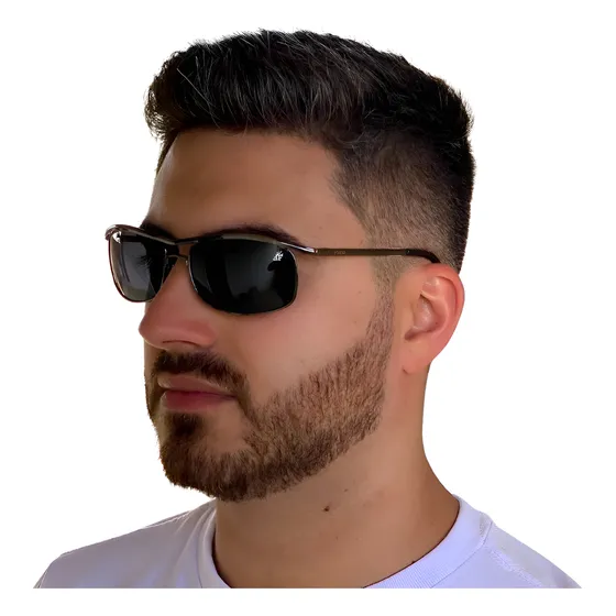 Óculos De Sol Demolidor Matrix Retangular Uv400 Preto Finoti