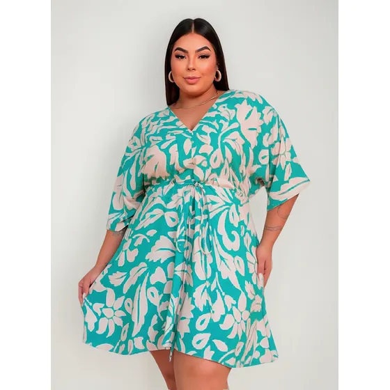 Vestido Soltinho Plus Size Moda Estampado Casual Confortável