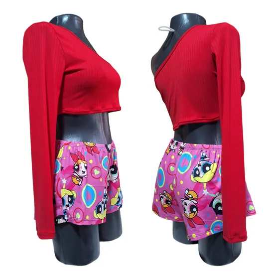 Blusa Crop Top Hombro Descubierto Rib Para Mujer