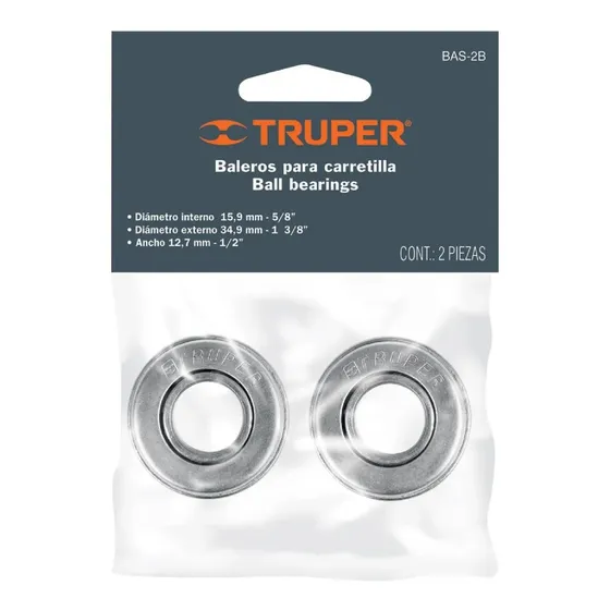 Rulemanes Para Rueda Carretilla 2uni Truper Bas-2b - Tyt