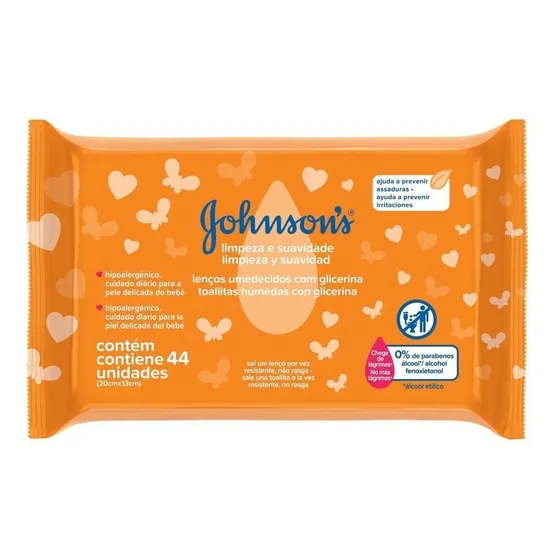 Johnson's Baby Toallitas Humedas Limpieza & Suavidad 44 Uds