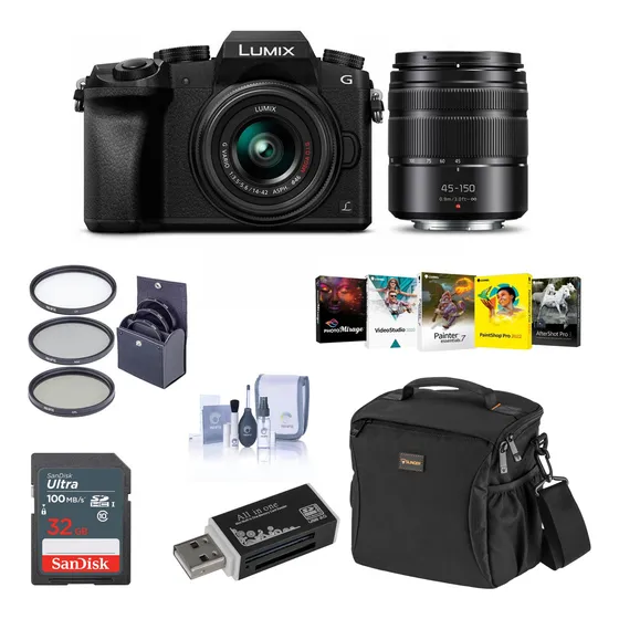 Cámara Panasonic Lumix Dmc-g7 Con Funda Y Accesorios