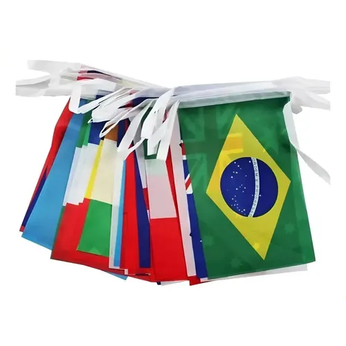 Bandera De Cuerda Con 48 Paises Del Mundo De 18 Metros -ll