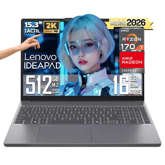 Laptop Lenovo Ideapad Slim 3 15arp10 Amd Ryzen 7 170 512gb Ssd 16gb Ram Ddr5 Touch