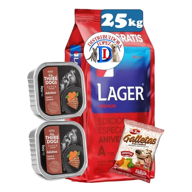 Lager Adulto 22 + 2kg + 4 Pate + 6 Pagos