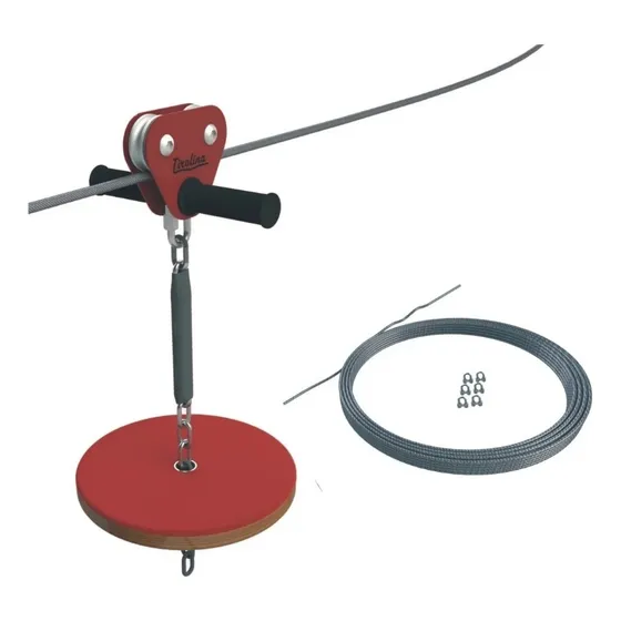 Polea Con Silla Para Tirolesa Tirolina Con Cable 30 Metros