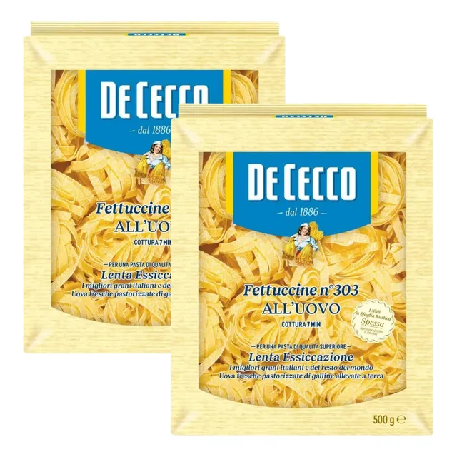 Fideos Fettuccine Al Huevo N°303 De Cecco 500 G. X2