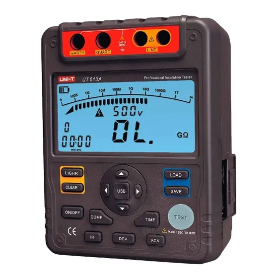Megóhmetro Digital 5000v 1000gohm Ut-513a Uni-t