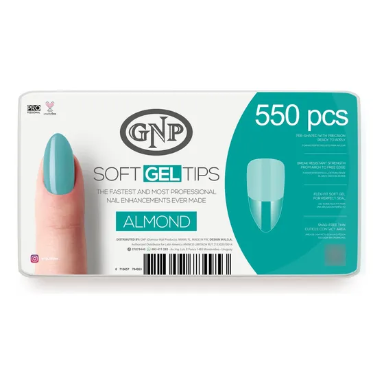 Soft Gel Tips Gnp X550 Unidades. Gel Suave Flex-fit 