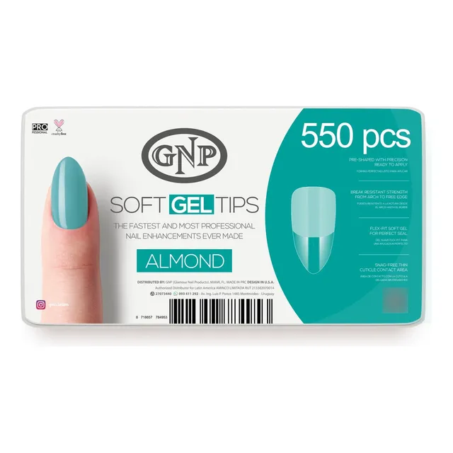 Soft Gel Tips Gnp X550 Unidades. Gel Suave Flex-fit 