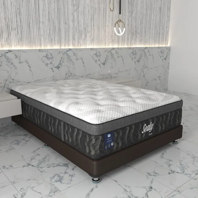 Colchón Queen Size Sealy Memory Tech Foam Poliesferas Plus Color Gris Oscuro