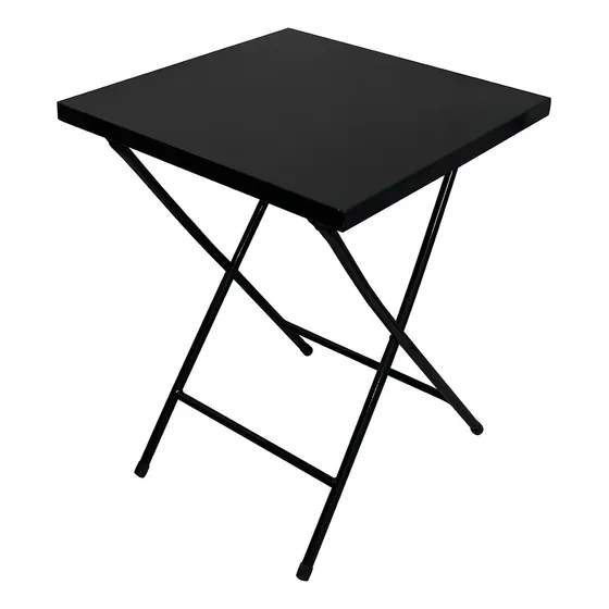 Mesa Dobrável De Aço Ferro Bar Restaurante Sala Jantar Preta Utility Preto