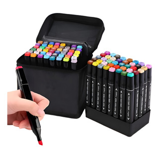 Marcadores Doble Punta Plumones Punta Pincel Kit 48 Colores Marcadores Doble Punta Plumones Punta Pincel Kit 48 Colores