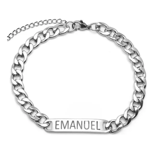 Pulsera Personalizada De Acero Grabada. 