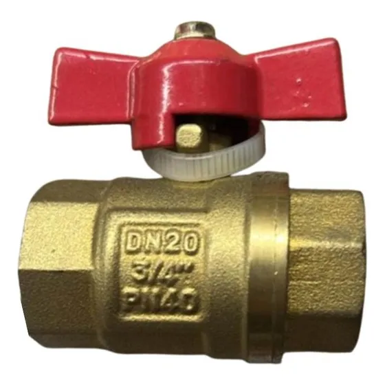 Llave De Bola Pase Rápido 3/4 Tipo Mariposa Bronce 