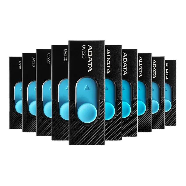 Kit 10 Memoria Usb Adata Auv220 32gb 2.0 Negro Y Azul Color Negro/azul