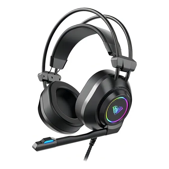 Fone Gamer Headset P/pc Ps4 Xbox One C/microfone 7.1 Rgb Led Cor Preto