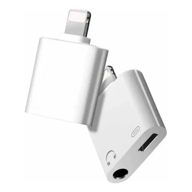 Adaptador Doble Lighting Y Jacks Para Telefono Iphone