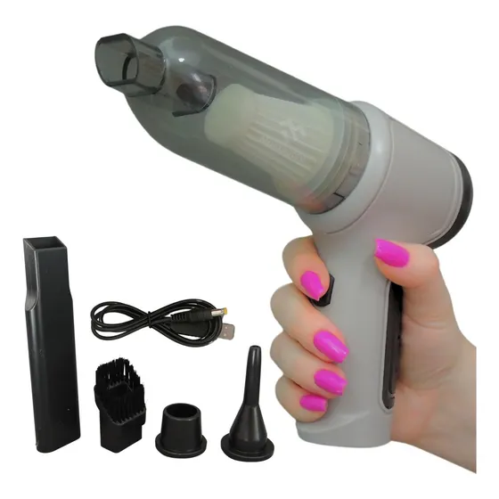 Mini Aspirador Soprador Pó Recarregável Portátil Automotivo