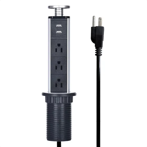 Multicontacto Torre Usb Para Cocina Oficina Casa 