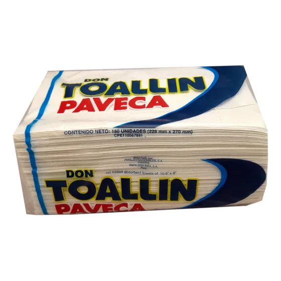 Toallas Intercaladas Paveca Don Toallin 180 Hojas Bulto 12 