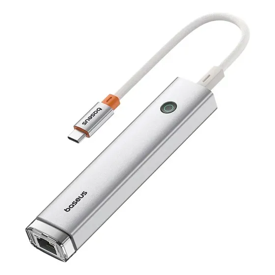 Hub Baseus 5 En 1 Usb-c A Hdmi 4k Ethernet Usb-a Color Plateado