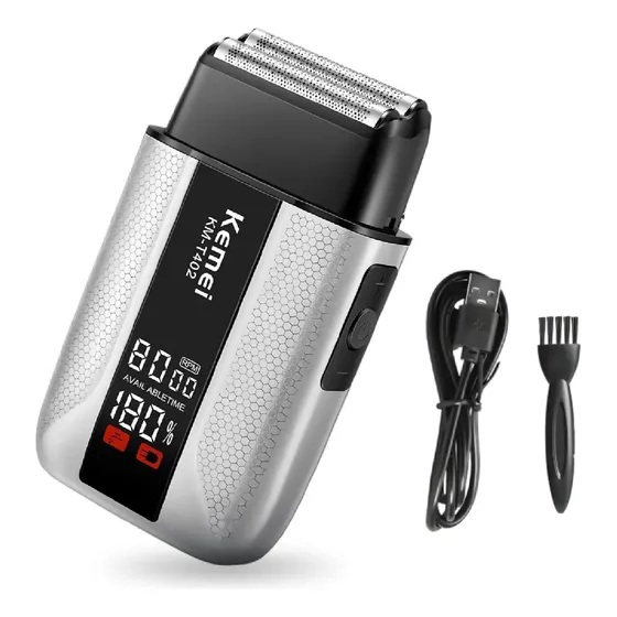 Barbeador elétrico Kemei Km-t402 Professional Ipx7 com carregamento USB