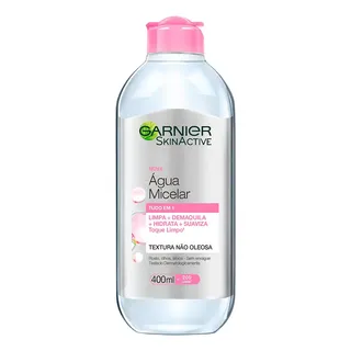 Garnier SkinActive Água Micelar de Limpeza Tudo em 1, Demaquilante Multifuncional que Limpa, Hidrata e Tonifica, Remove Maquiagem e Impurezas, para Todos os Tipos de Pele, 400ml