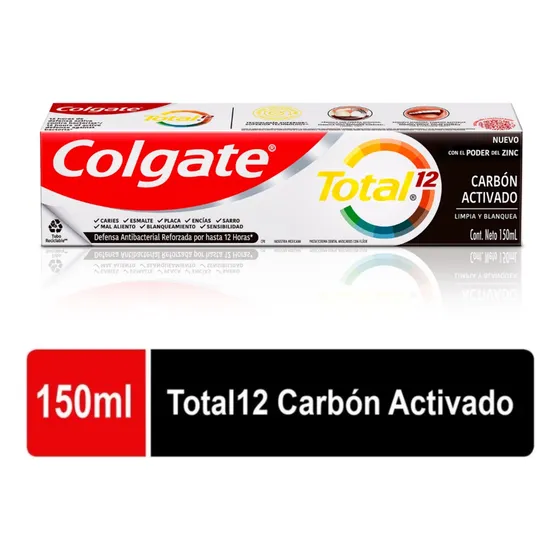Crema Dental Colgate Total 12 Carbon Activado X 150ml