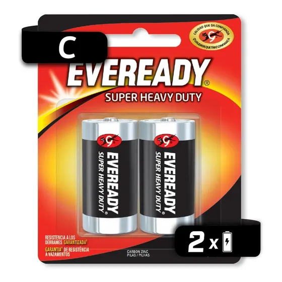 Pila Eveready Carbon Zinc C Blister 2 Unidades
