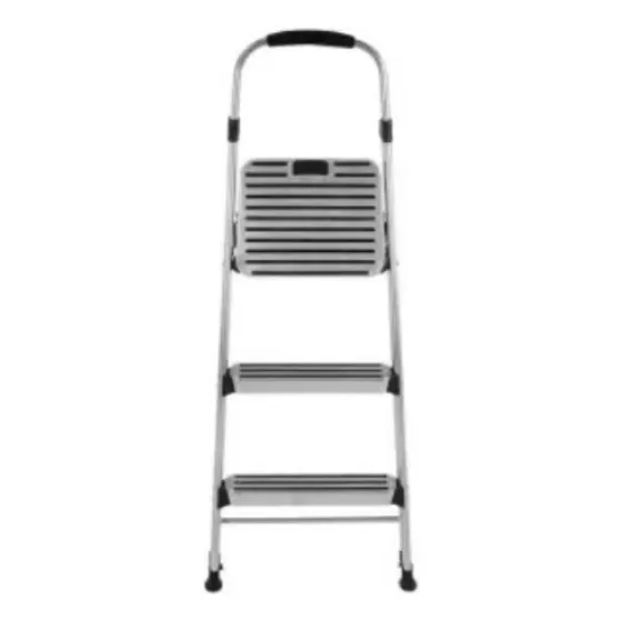 Escalera Plegable De Acero Con 3 Peldaños Cosco Sms Color Gris