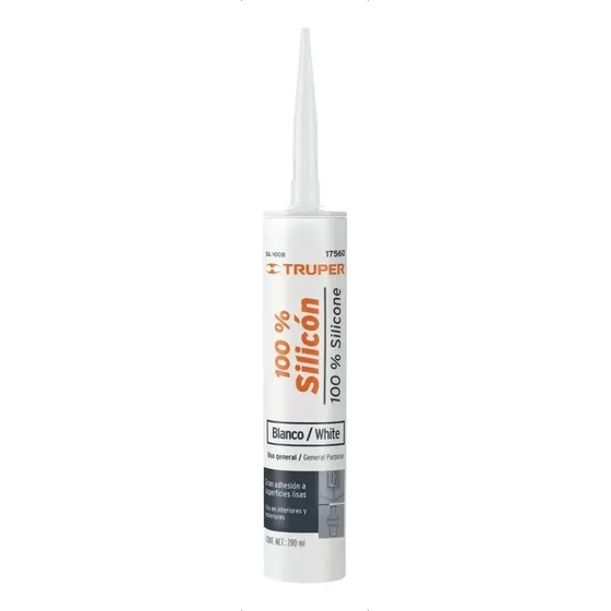 100% Silicón Sellador Blanco De 280 Ml, Truper 17560 | Cuotas sin interés