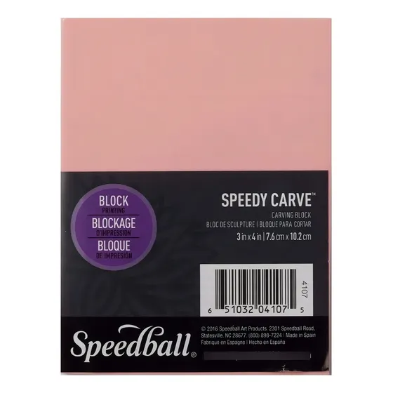 Goma De Grabado Linoleo Timbres Speedball 7.6x10.2 Cms Color del exterior Rosado