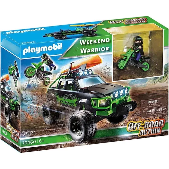 Play Mobil 4x4 Todoterreno Off Road Moto Y Canoa 70460.