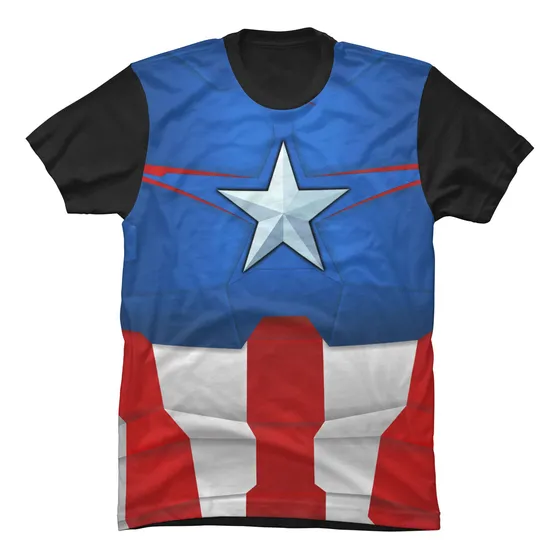 Camiseta Capitan America Marvel Super Héroe Adulto Niño