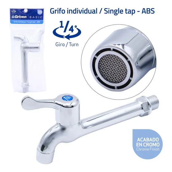Llave Batea Para Pared Plástico Cromado