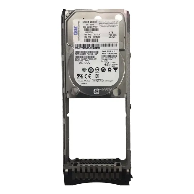 Disco Duro 00y2434 00y2511 00y5723 Ibm 1 Tb 7.2k 6gb V3500 Plateado