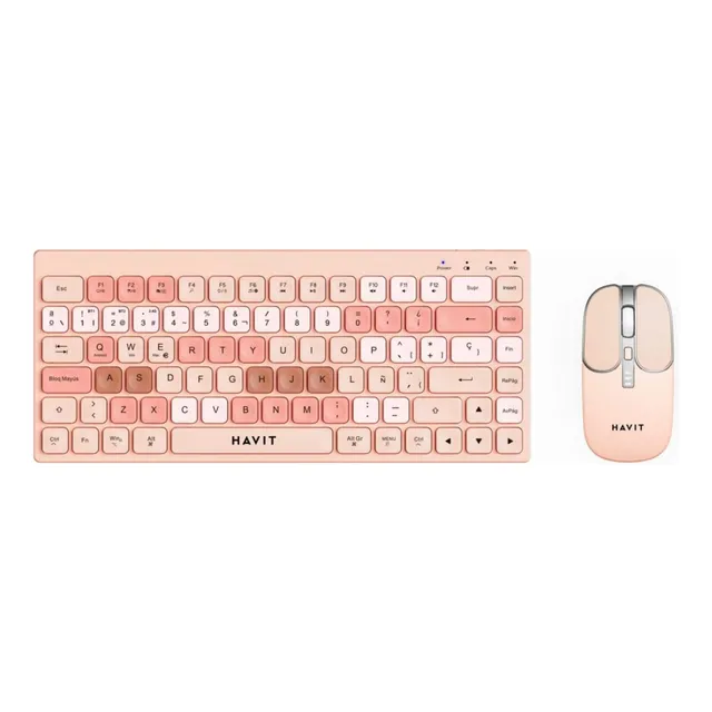 Kit Teclado Y Mouse Inalámbrico Havit Kb831wb Rosa